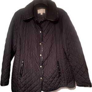 Woman Within Women's Sz 18W Black Quilted Snap Closure Jacket